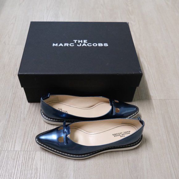 MARC JACOBS Womens Mouse Shoe Demi Wedge Flats Blue/White (MSRP $325) - US 6 - Picture 6 of 6